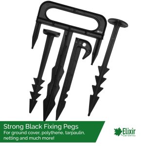 Black Plastic Fixing Pegs