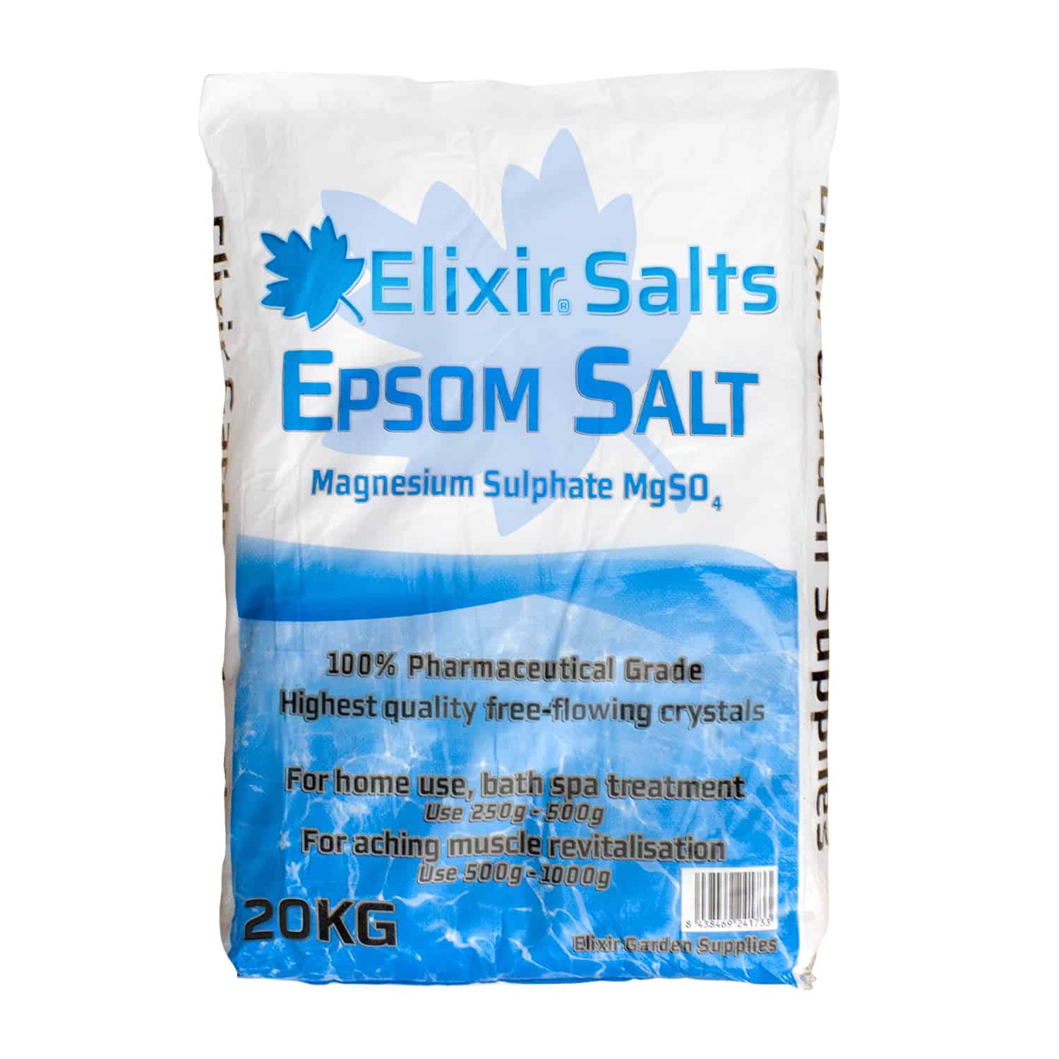 Epsom Bath Salts 20kg Pharmaceutical Grade Magnesium Sulphate