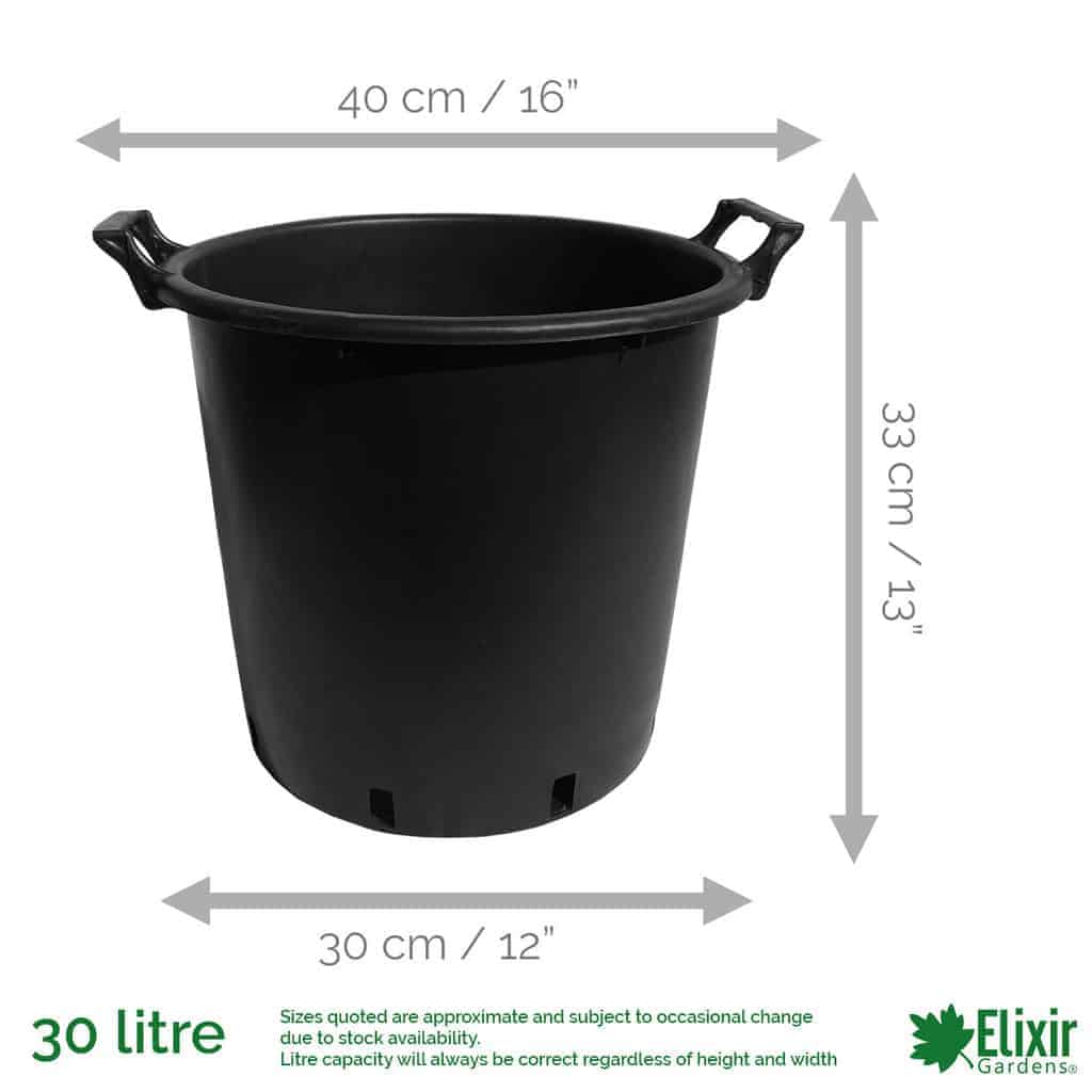 2 x 30 Litre Plant Tree Pot With Handles Heavy Duty 30L Lt Big Large Plastic 