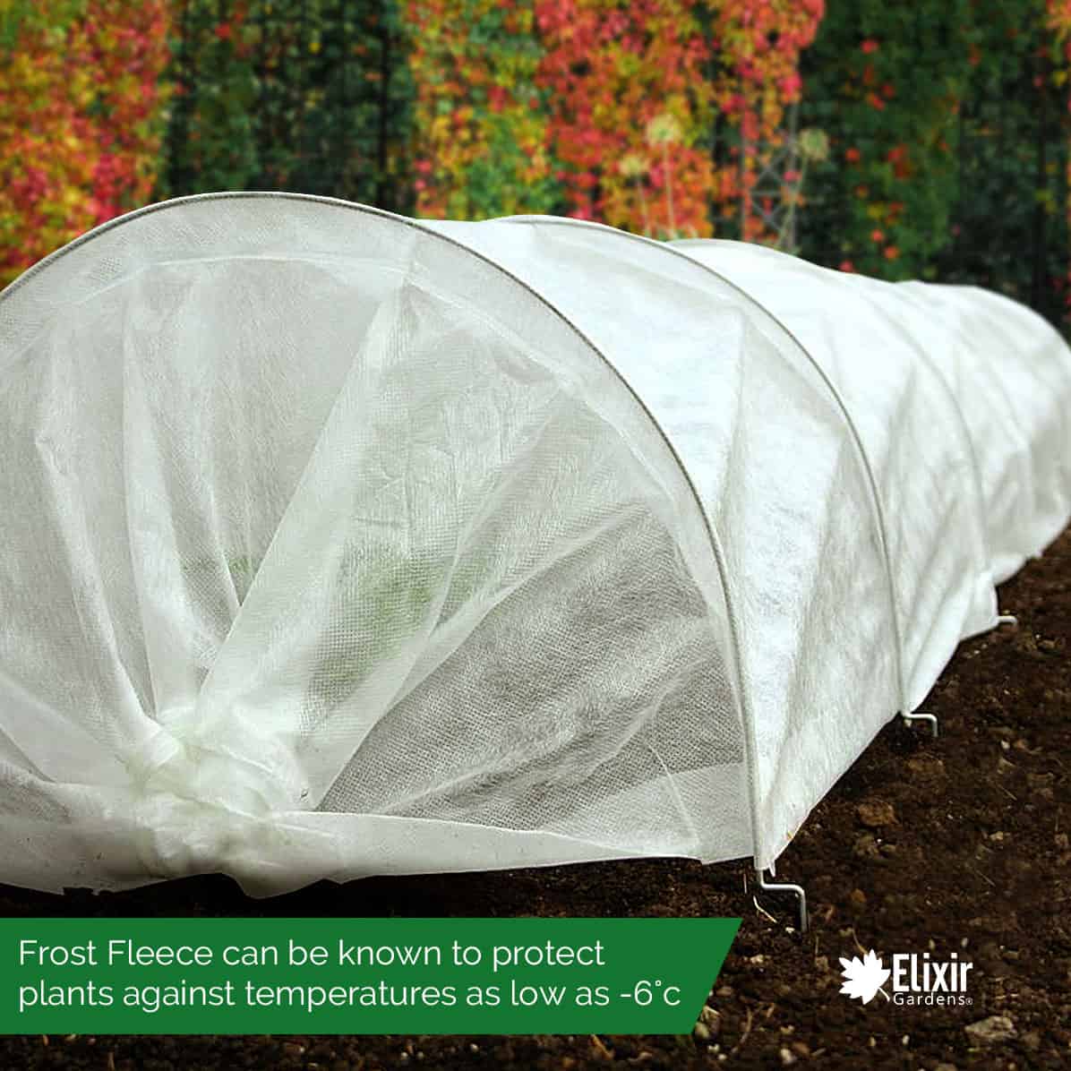 Large 10ft Longx25Widex20High Grown Tunnel for Plants with Dark Green Fleece Cover Guard Seed Germination & Frost Protection Cover,Plant Cover &Frost Blanket for Season Extension 