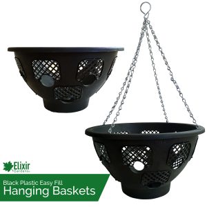 Black Easy Fill Hanging Baskets
