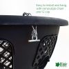 black hanging basket with easy install chain and 's' clip