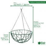 14 inch green wire hanging basket