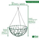 16 inch green wire hanging basket