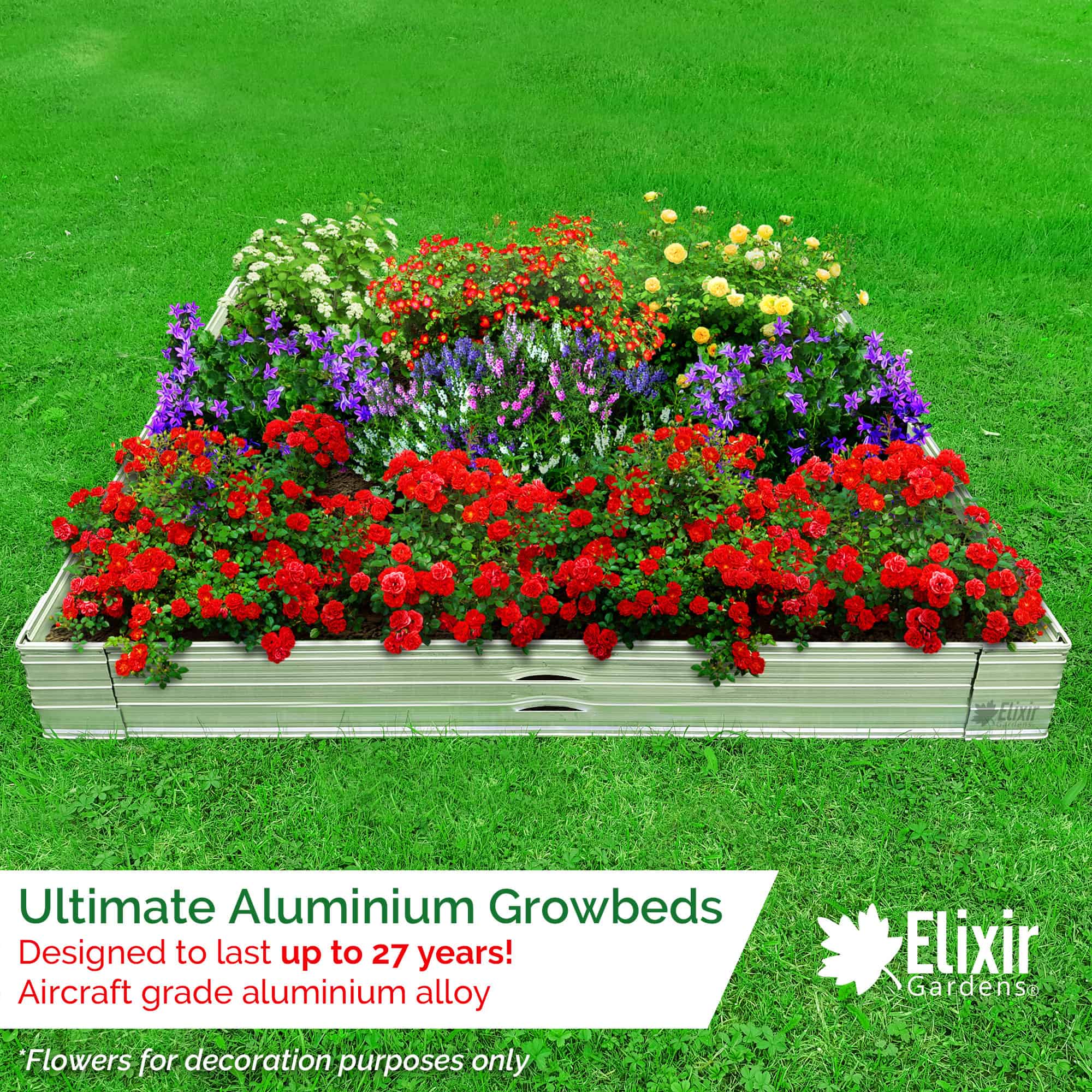 raised aluminium grow bed planter