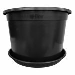 Large Black Round Pots