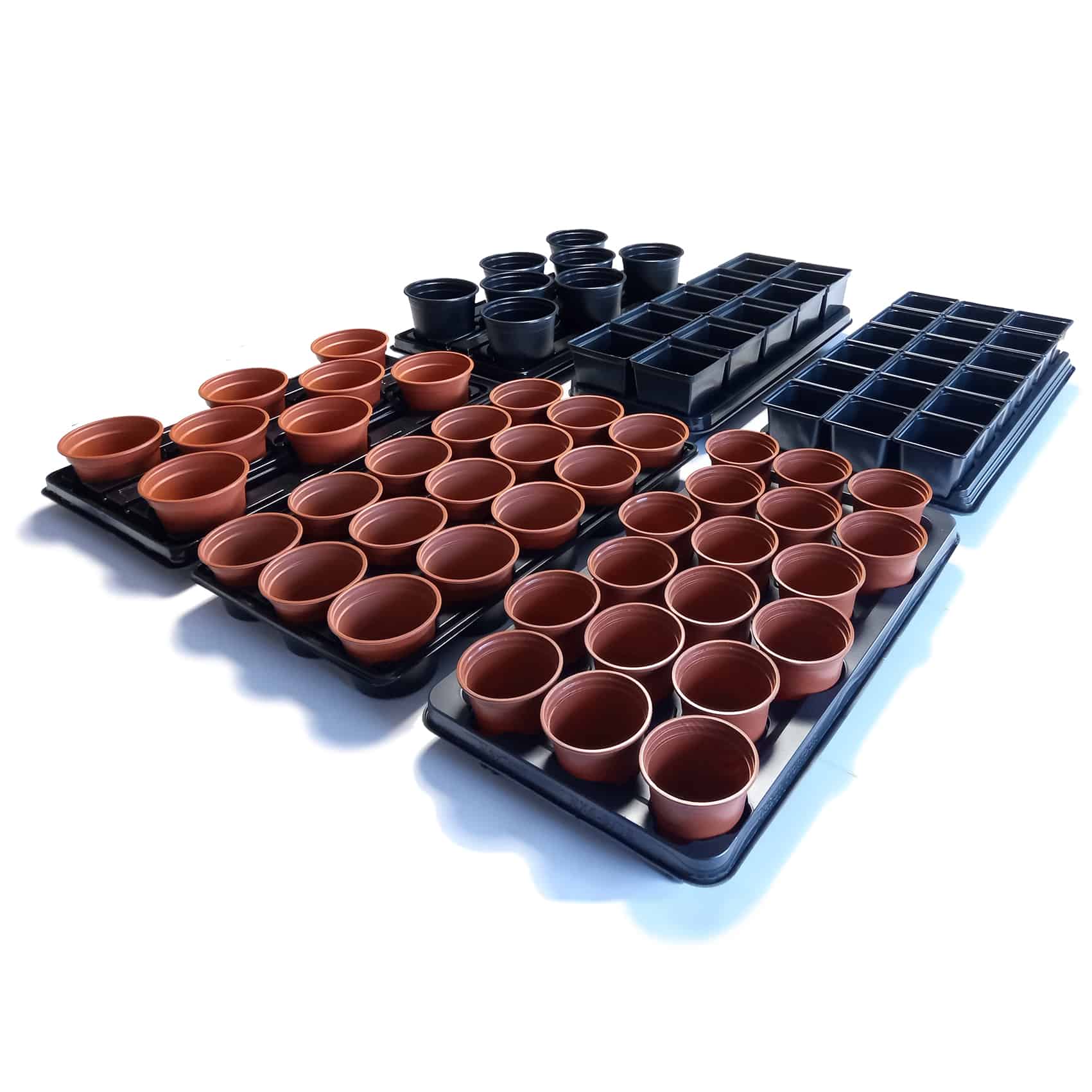 2" 25 x 6cm Carry Trays For 6cm Round Plastic Plant Pots Holds 40 