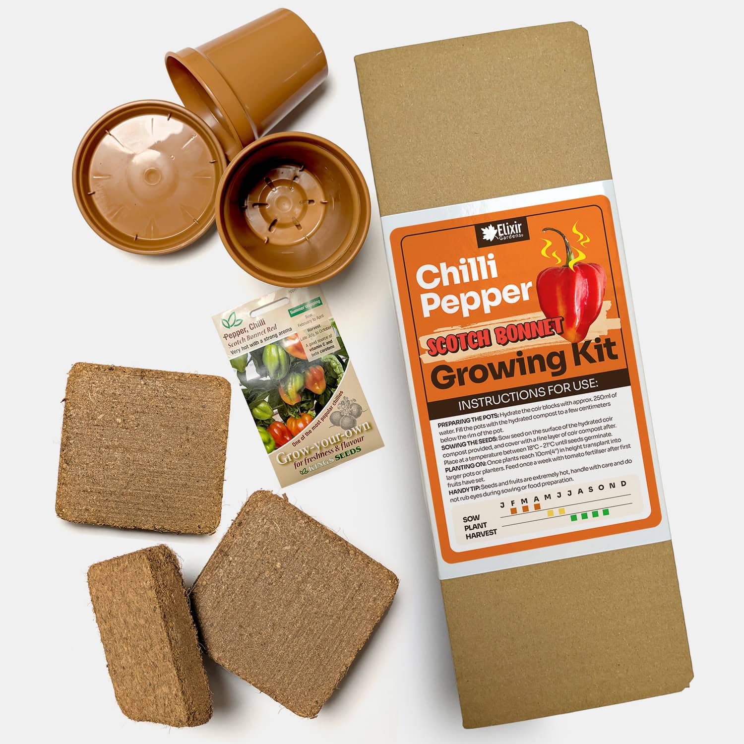 Party Supplies - Scotch Bonnet Chilli Growing Kit –